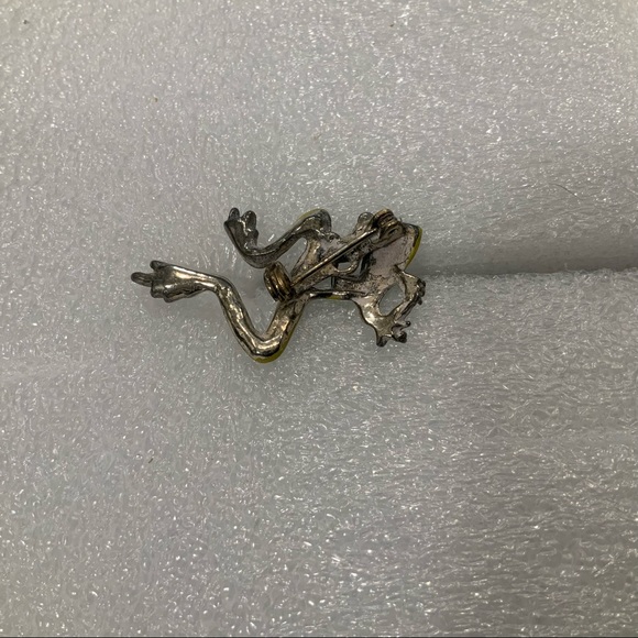 VINTAGE 70s FROG SCATTER PIN / BROOCH METAL ENAMEL - Picture 5 of 5